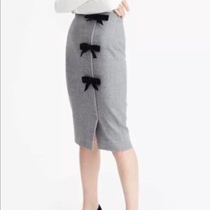 J Crew Bow Seam Pencil Skirt in Double-Serge Wool